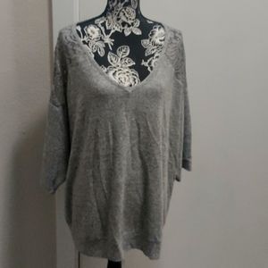 Torrid Grey blouse with lace